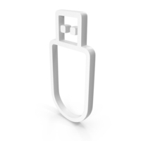 White USB Flash Drive Outline Icon PNG & PSD Images