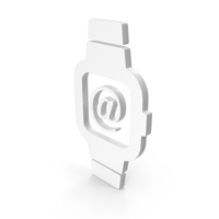 White Smartwatch With @ Icon PNG & PSD Images