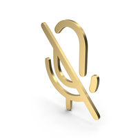 Gold No Microphone Icon PNG & PSD Images