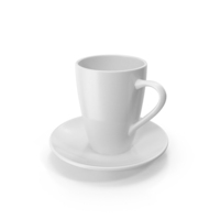 Coffee Cup With Coasters (White) PNG & PSD Images