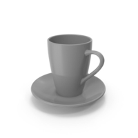 Coffee Cup With Coasters (Grey) PNG & PSD Images