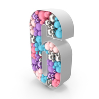 Balloons Decoration Number Six PNG & PSD Images