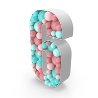 Balloons Decoration Number Six PNG & PSD Images