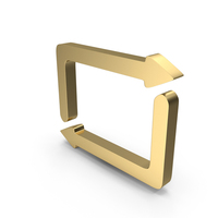 Repeat Icon Gold PNG & PSD Images