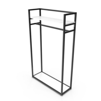 Cloth Rack with Shelf Black PNG & PSD Images