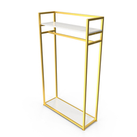 Golden Cloth Rack with Shelf PNG & PSD Images