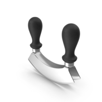 Mezzaluna with Two Blades and Plastic Handles PNG & PSD Images
