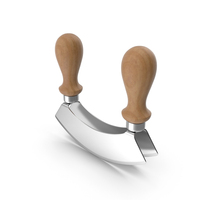 Mezzaluna with Two Blades and Wooden Handles PNG & PSD Images