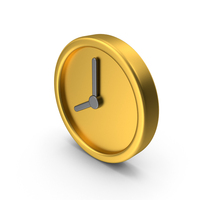 Gold Clock Icon PNG & PSD Images