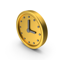 Gold Clock Icon PNG & PSD Images
