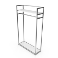 Silver Cloth Rack with Shelf PNG & PSD Images
