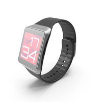 Smartwatch Samsung With Rectangular Face And Silicone Strap PNG & PSD Images