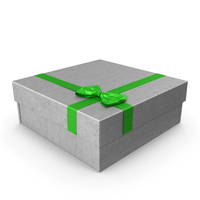 Wrapped Gift Box with Shiny Ribbon PNG & PSD Images
