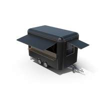 Food Trailer Black with Equipment PNG & PSD Images