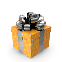 Wrapped Gift Box with Shiny Bow PNG & PSD Images