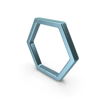 Hexagon Outline Icon Blue PNG & PSD Images