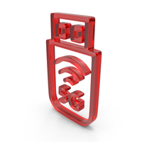 5G  WiFi Network USB Dongle or Adapter Icon Glass PNG & PSD Images