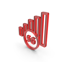 5G Mobile Network High Speed Connection Signal Icon Glass PNG & PSD Images