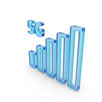 5G Mobile Network High Speed Connection Signal Icon Glass PNG & PSD Images