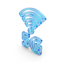 Glass 5G Mobile Network Icon PNG & PSD Images