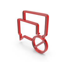 Glass Blocked Chat Bubble Icon PNG & PSD Images