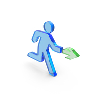 Glass Emergency Run To Exit Door Icon PNG & PSD Images