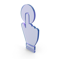 Hand Click Cursor Icon Glass PNG & PSD Images