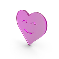 Heart With Smile Icon Glass PNG & PSD Images