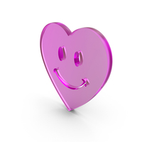 Heart With Smile Icon Glass PNG & PSD Images