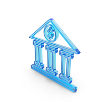 Out Line Bank Icon Glass PNG & PSD Images
