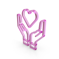 Glass Hands With Heart Outline Icon PNG & PSD Images