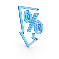 Percentage Arrow Down Icon Glass PNG & PSD Images