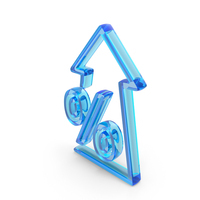 Percentage Arrow Up Icon Glass PNG & PSD Images