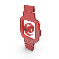 Smart Watch With @ Mail Icon Glass PNG & PSD Images