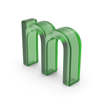 Green Plastic English Letter M PNG & PSD Images