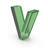 Green Plastic English Letter V PNG & PSD Images