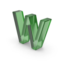 Green Plastic English Letter W PNG & PSD Images
