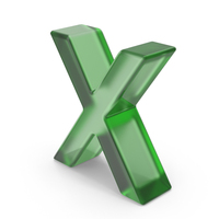 Green Plastic English Letter X PNG & PSD Images