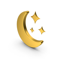 Gold Moon and Stars Icon PNG & PSD Images