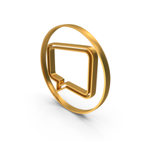 Gold Speech Bubble With Circle Icon PNG & PSD Images