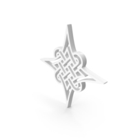 White Celtic Quaternary Knot Eternity Icon PNG & PSD Images