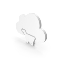 White Cloud Shopping Cart Icon PNG & PSD Images