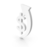 White Dollar Increase Icon PNG & PSD Images
