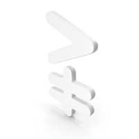 White Mathematical Greater Than Or Not Equal Greater Than Icon PNG & PSD Images