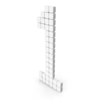 Digital Number 1 Icon White PNG & PSD Images
