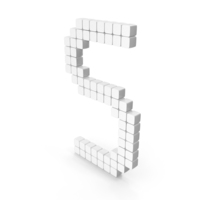 White Digital Number 5 Icon PNG & PSD Images