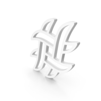 White Hashtag Outline Icon PNG & PSD Images