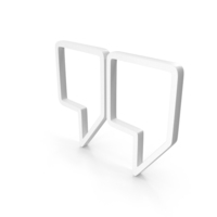 Outline Quotes Icon White PNG & PSD Images