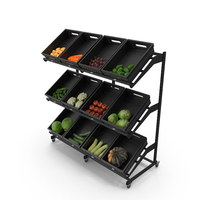 Fresh Vegetables on Display Rack PNG & PSD Images