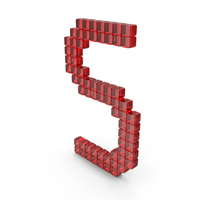 Glass Digital Number 5 Icon PNG & PSD Images